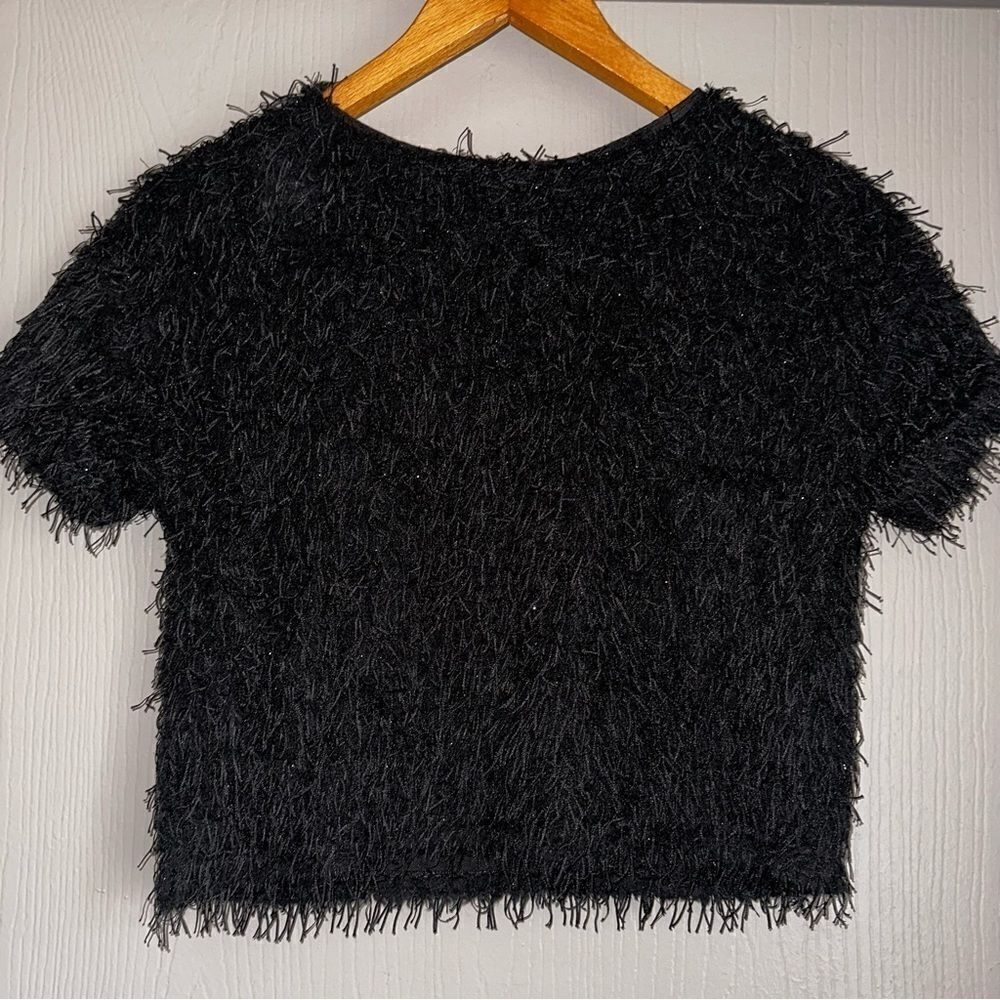 Zara Textured black sparkle top sz 10